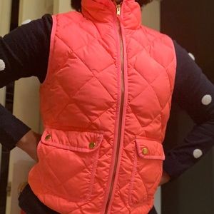 J. Crew Bright Pink Puffer Vest